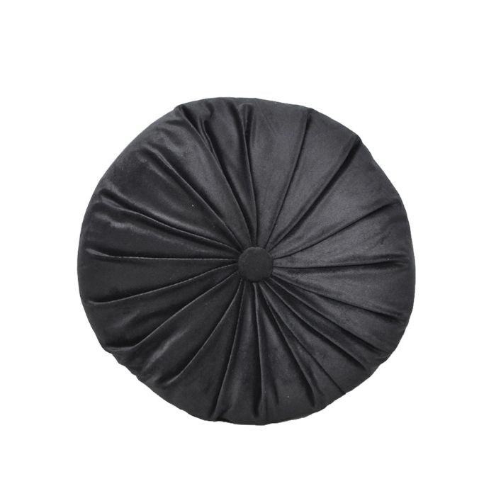 Coussin rond 15 po noir
