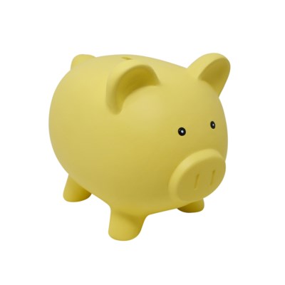 Tirelire 10 po x 6,5 po x 8 po cochon jaune