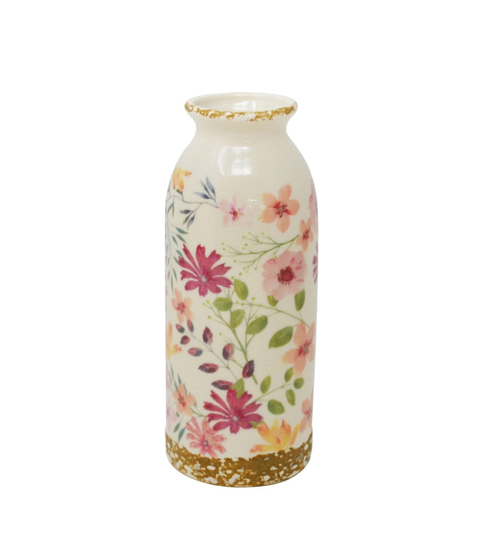 Vase antique fleurs 8 po x 3 po