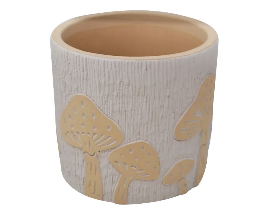 Cache-pot avec motif champignons 5,75 po x 5,75 po x 5 po