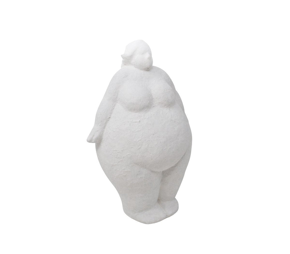 Sculpture dame debout arrondie 6,5 po x 5 po x 10 po