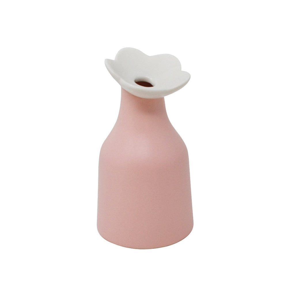 Vase vert avec goulot en forme de fleur 6 po x 3,5 po