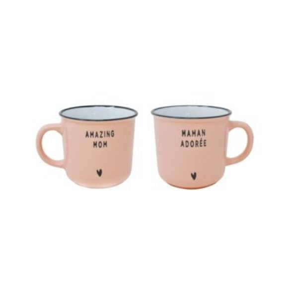 Tasse à café rose maman adorée / amazing mom