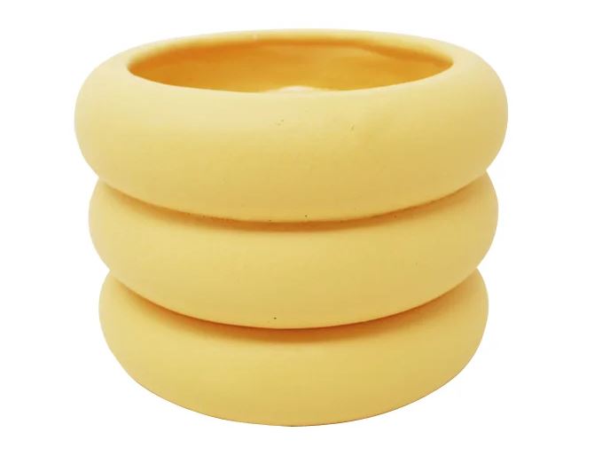 Cache-pot 6,75 po x 6,75 po x 5 po jaune