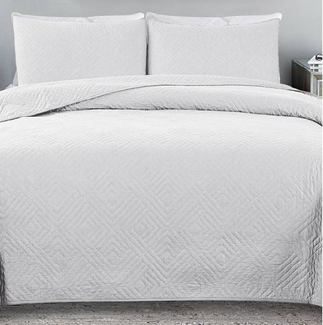 Ensemble de courtepointe en coton blanc