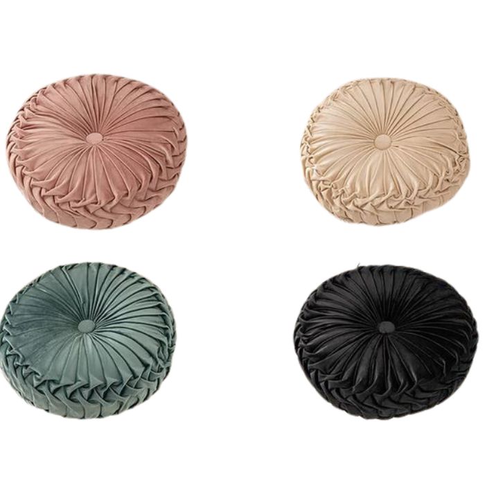 Coussin rond 16 po en velours