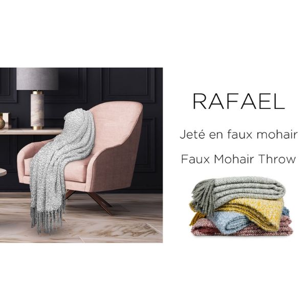 Jeté en faux mohair 50 po x 60 po