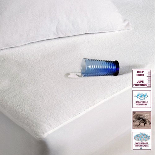 Couvre-matelas imperméable en coton et polyester