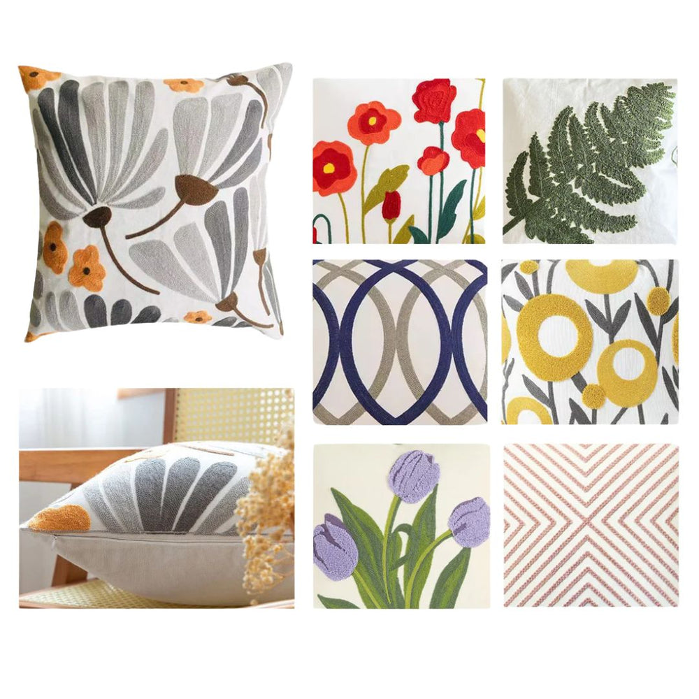 Housse de coussin 18 po x 18 po brodé