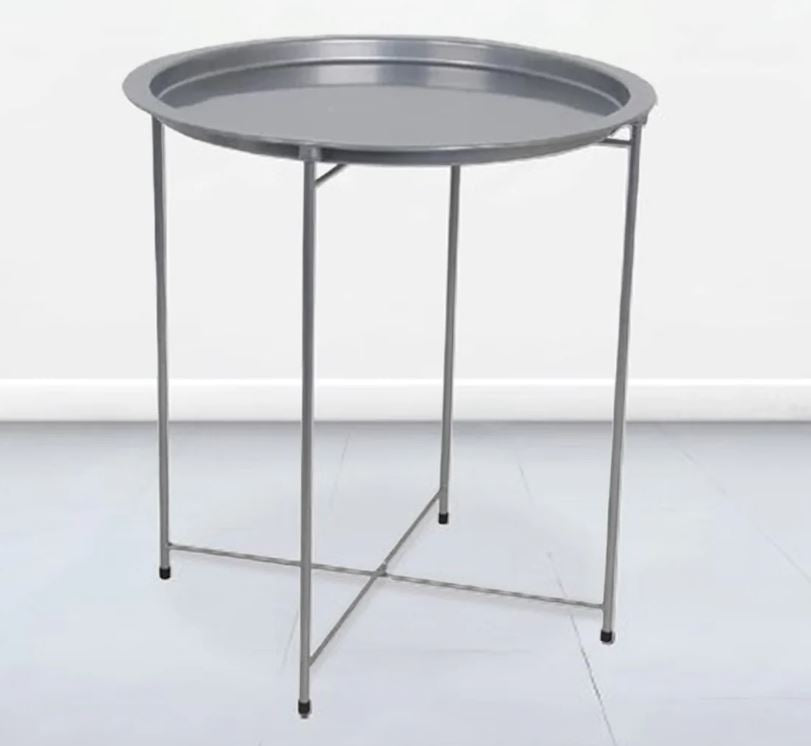 Table d'appoint en métal 18 po x 18 po x 20 po argent