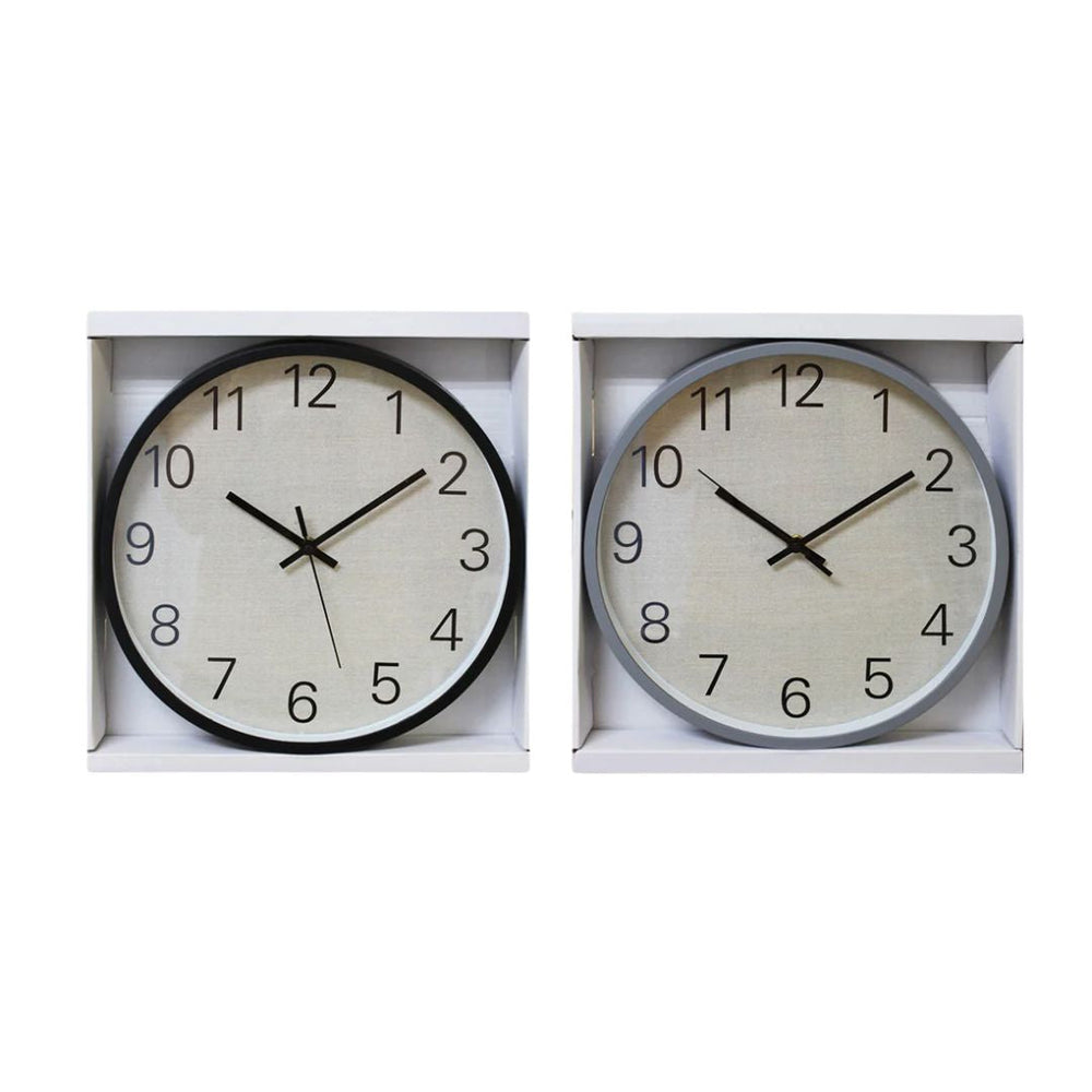 Horloge 12 po Debra grise et noire