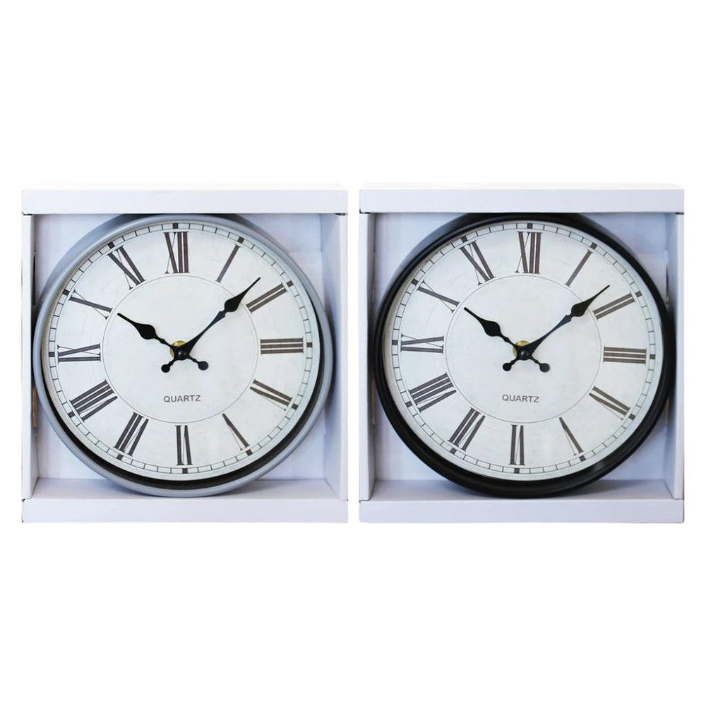 Horloge 8 po Alice charbon avec chiffres romains