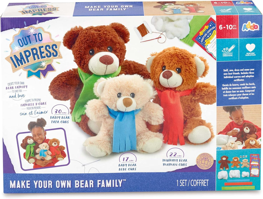 Ensemble de fabrication d'une famille d'ours en peluche (6 à 10 ans)