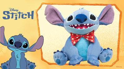 Peluche Stitch avec noeud papillon rouge