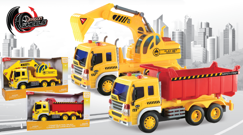 Camion de construction avec effets sonores et lumineux Dragon Wheels (3 ans et plus)