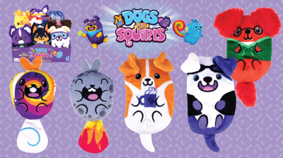 Peluche "Dogs Vs. Squirls" Chiens contre écureuils (modèle varié)