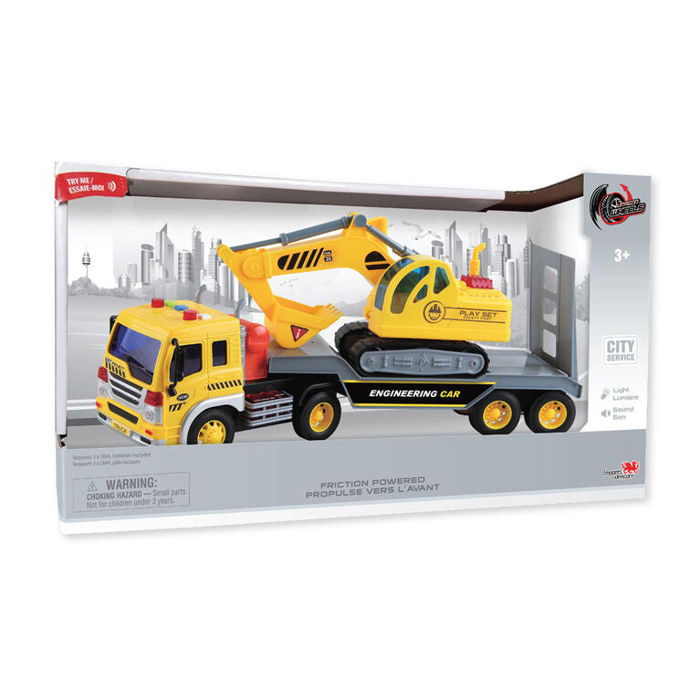 Camion de transport avec grue Dragon Wheels (3 ans et plus)