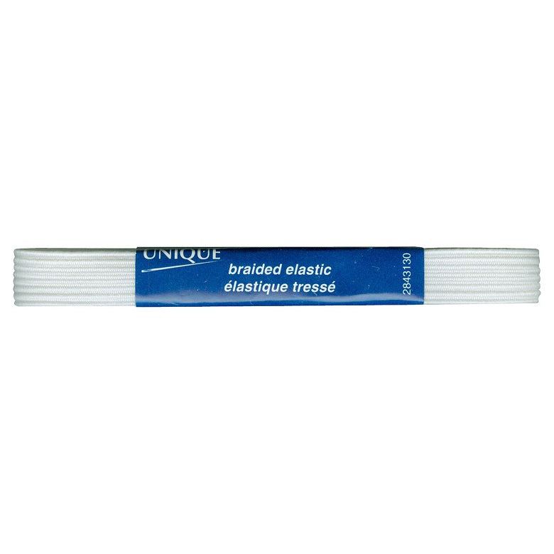 Élastique tressé 13 mm x 1,8 m blanc