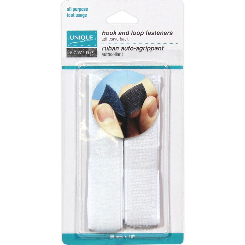 Velcro autocollant en bande 10 po blanc