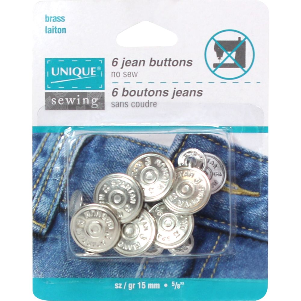 Boutons de jeans 15 mm (paquet de 6)
