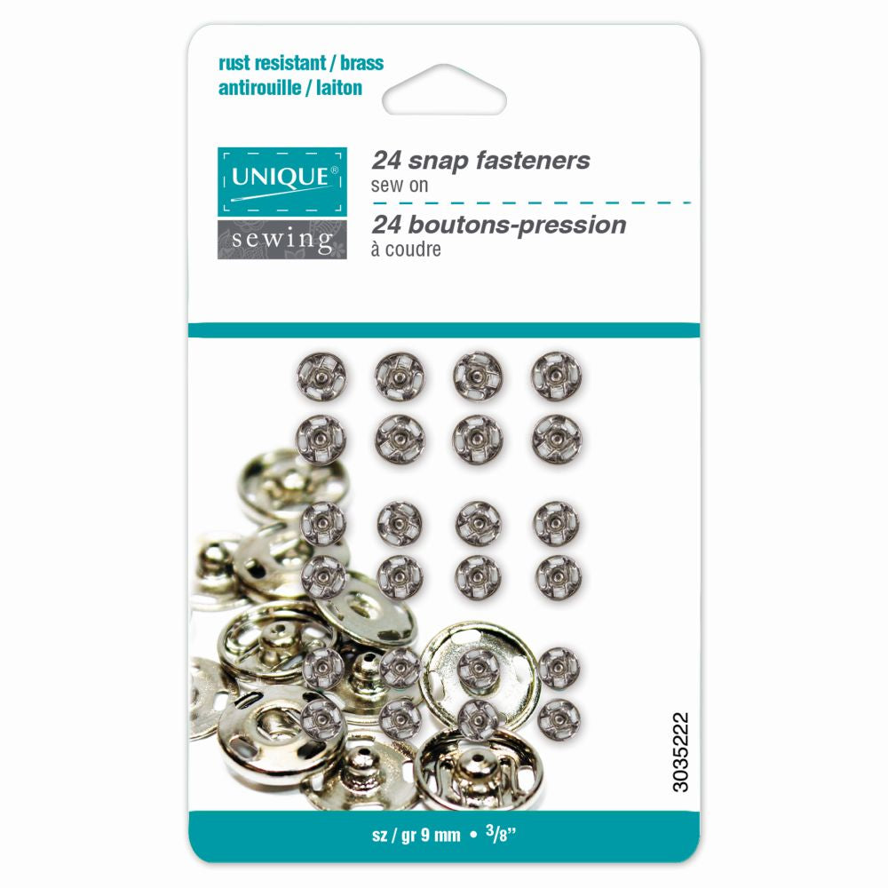 Bouton-pression à coudre 5-7 mm argent (paquet de 24)