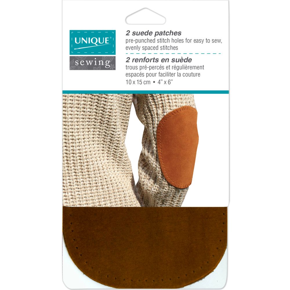 Pièce en suède avec trous pré-percés 4 po x 6 po (paquet de 2)