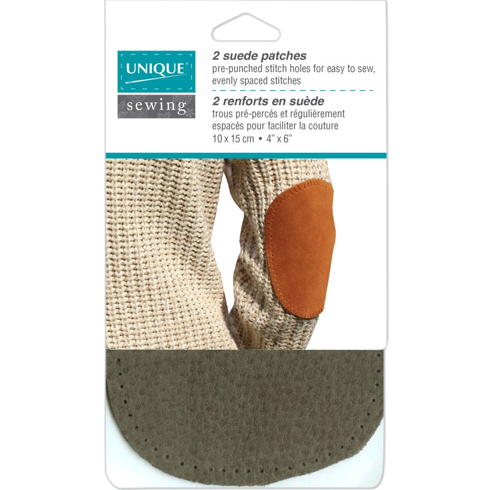 Pièce en suède avec trous pré-percés 4 po x 6 po (paquet de 2)
