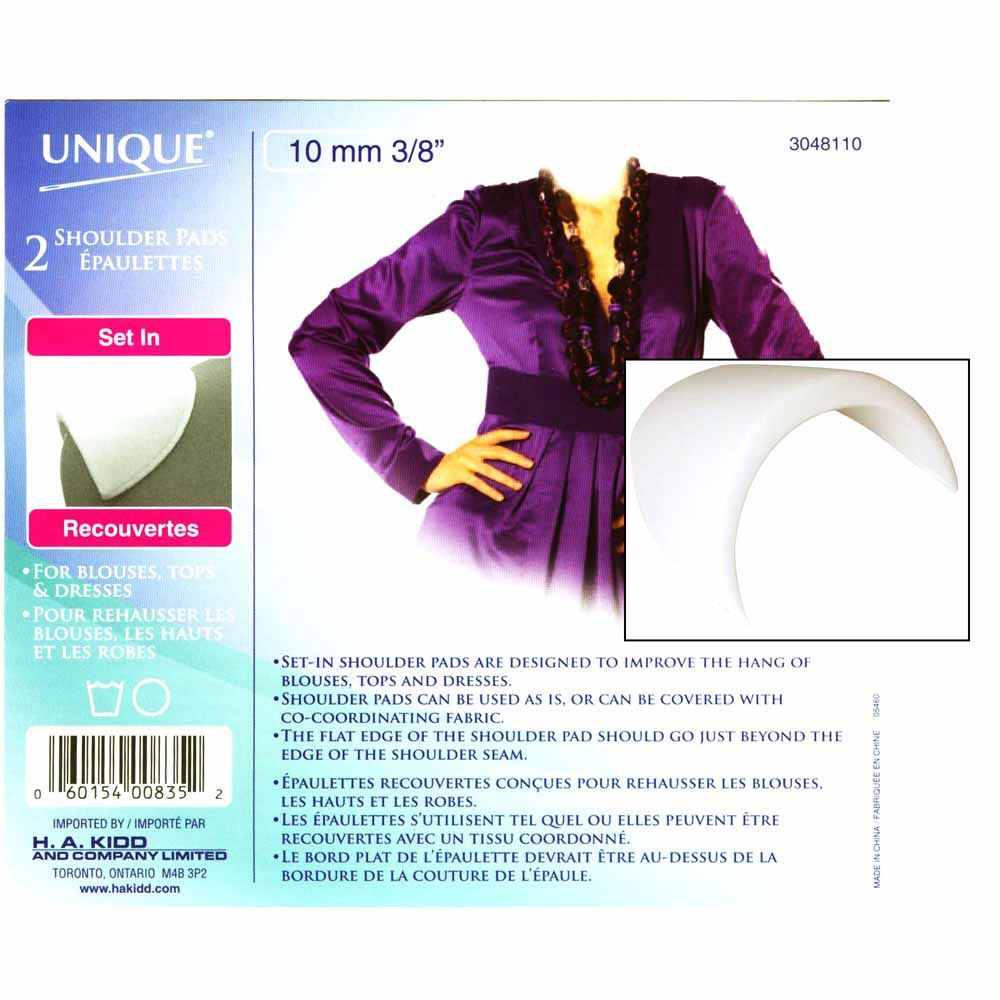 Épaulette recouverte 10 mm blanc (paquet de 2)