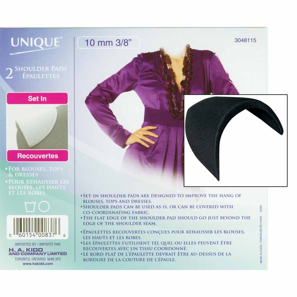 Épaulette recouverte 10 mm noir (paquet de 2)