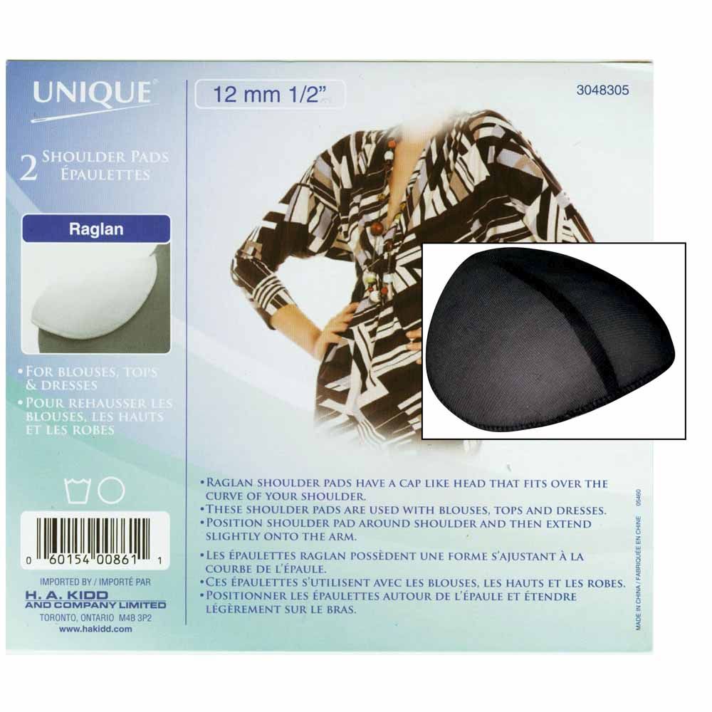Épaulette raglan 12 mm noir (paquet de 2)