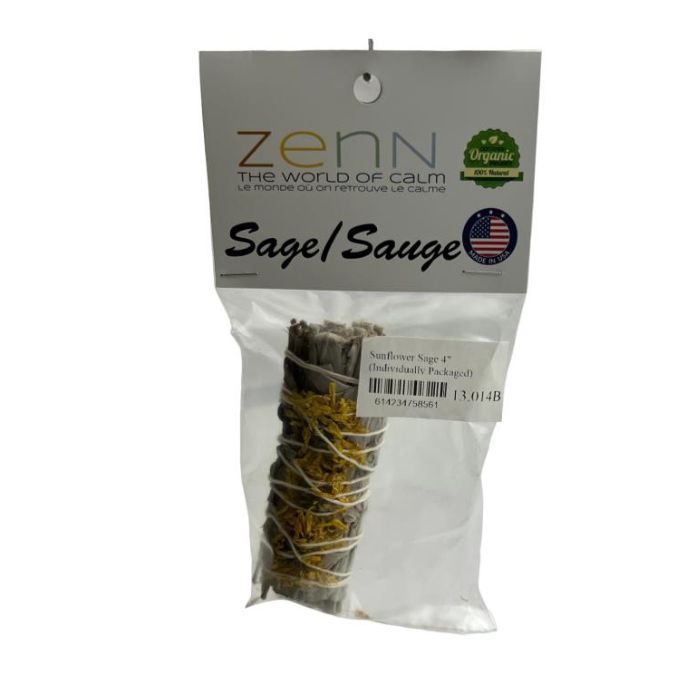 Sauge et fleur de tournesol Zenn 4 po