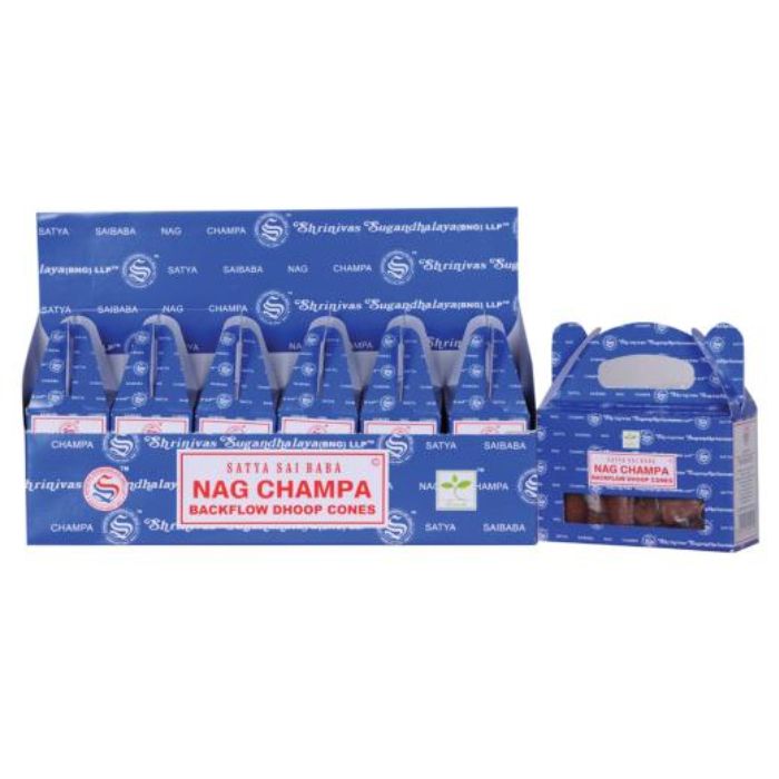 Cônes d'encens à reflux Satya Nag Champa (boîte de 24)