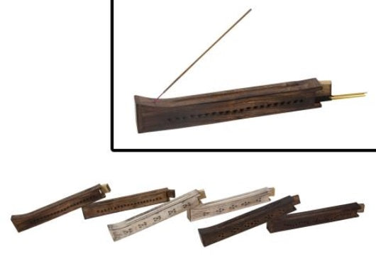 Brûleur à encens et boîte en bois 10 po x 1 po x 1 po