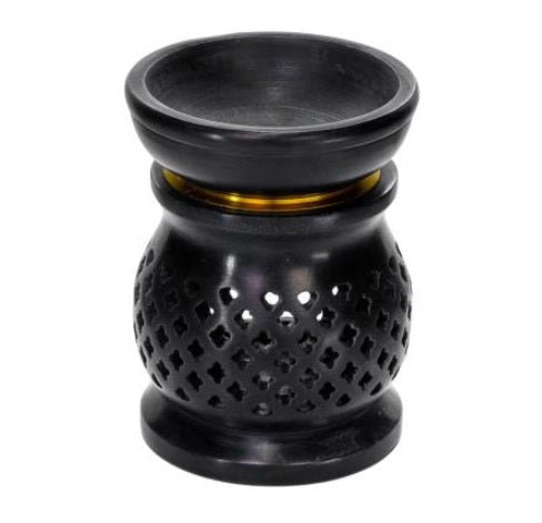 Brûleur à charbon et huiles 3 po x 4 po noir