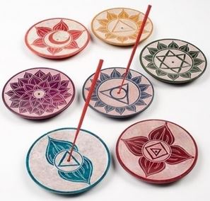 Brûleur à encens rond 3 po chakras