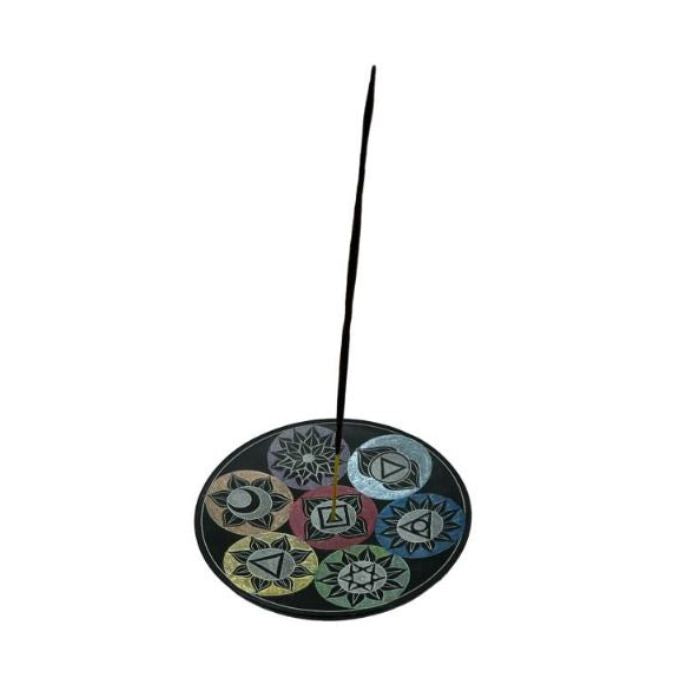Brûleur à encens rond 4 po 7 chakras