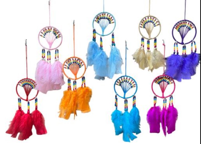 Capteur de rêve plumes 3,5 po x 10 po
