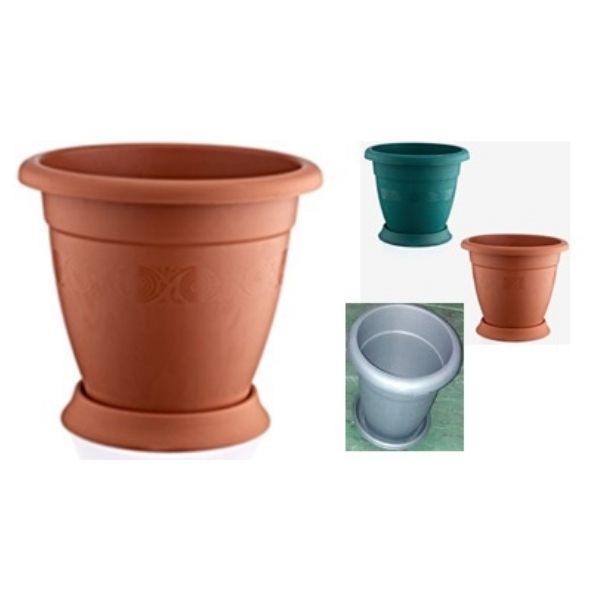 Pot à plante en plastique avec soucoupe 10 po