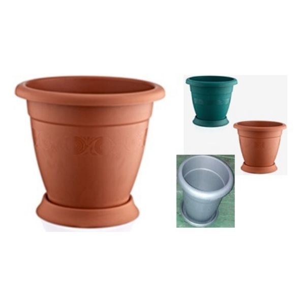 Pot à plante en plastique avec soucoupe 11,5 po