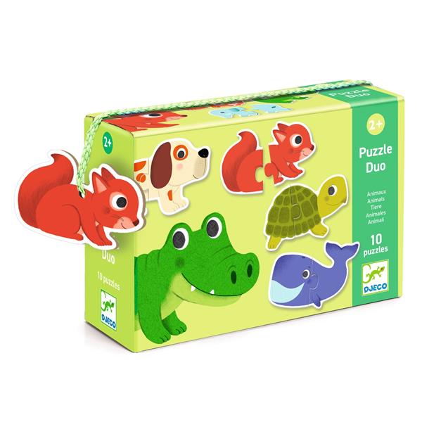 Casse-tête Duo Djeco 12 morceaux - animaux (2 ans +)