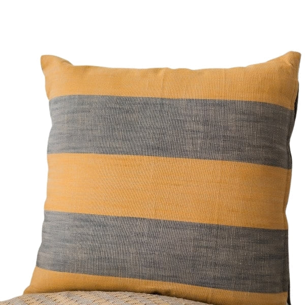 Coussin 18 po x 18 po 100% coton tissé brun et orange