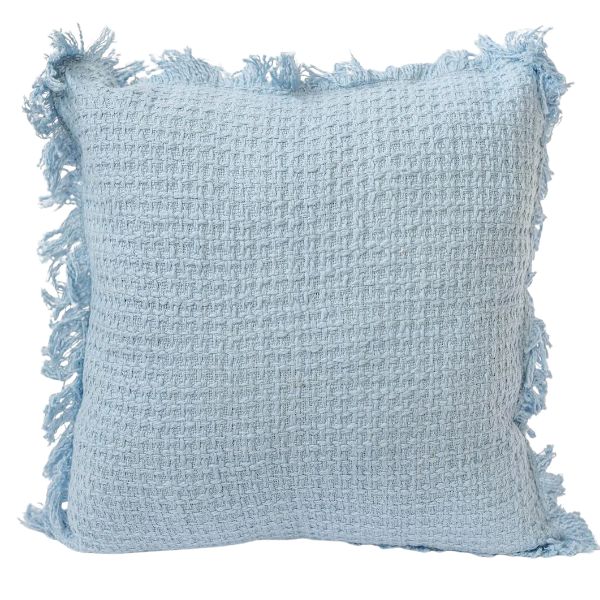 Coussin 18 po x 18 po beige avec frange