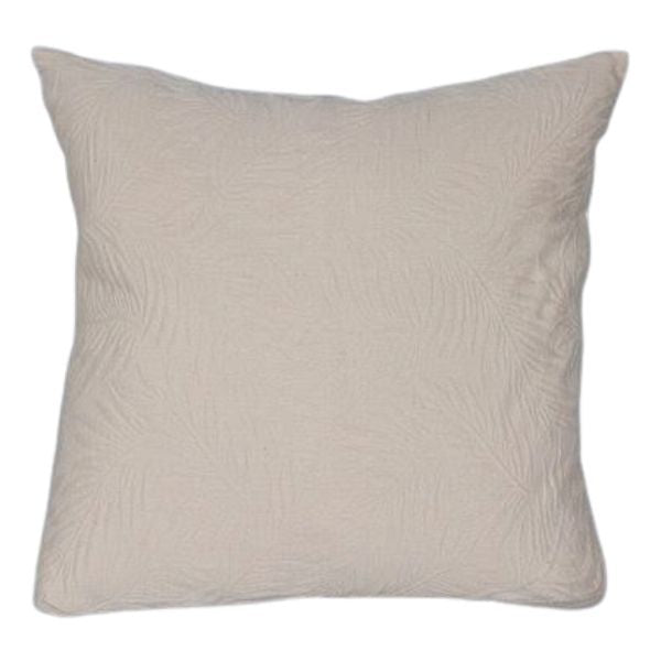 Coussin 24 po x 24 po beige naturel texture de feuilles