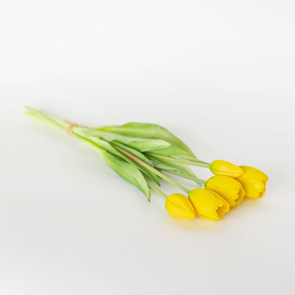 Bouquet de 5 tulipes artificielles jaunes