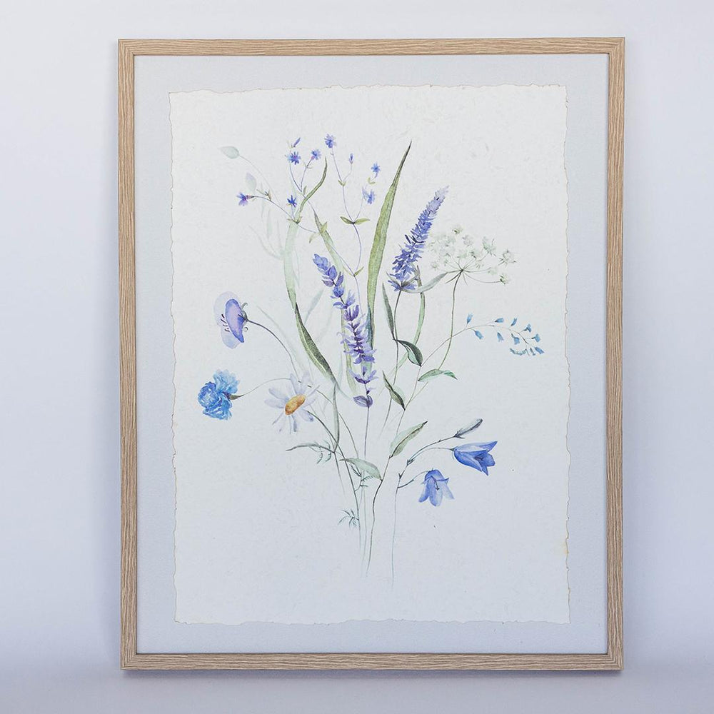 Tableau 16 po x 20 po fleurs des champs sur un papier parchemin