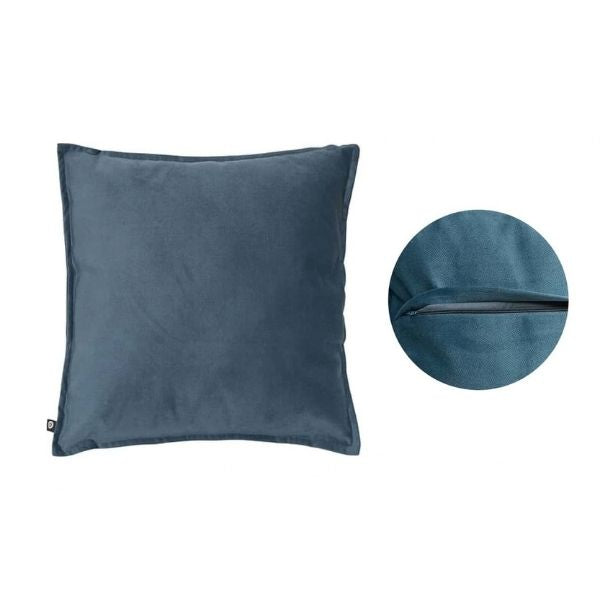 Coussin 18 po x 18 po avec housse lavable Lilou bleu égéen