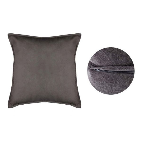 Coussin 18 po x 18 po avec housse lavable Lilou gris foncé