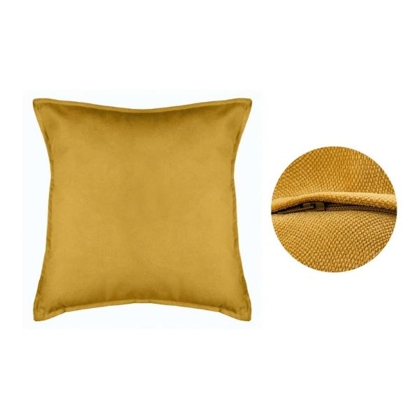 Coussin 18 po x 18 po avec housse lavable Lilou ocre
