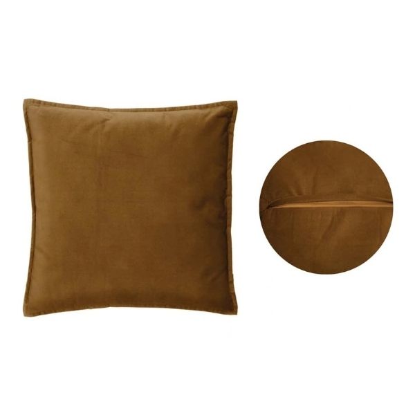 Coussin 22 po x 22 po avec housse lavable Lilou brun mordoré