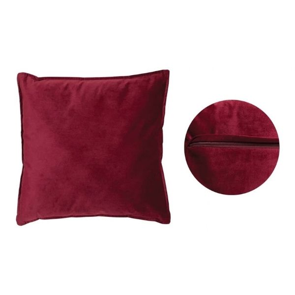 Coussin 22 po x 22 po avec housse lavable Lilou bourgogne